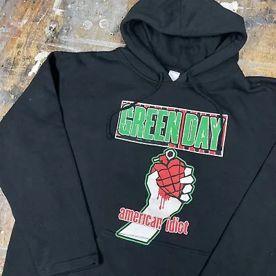 Vintage 2005 Green Day American Idiot European Tour Hoodie Band Concert RARE • $90