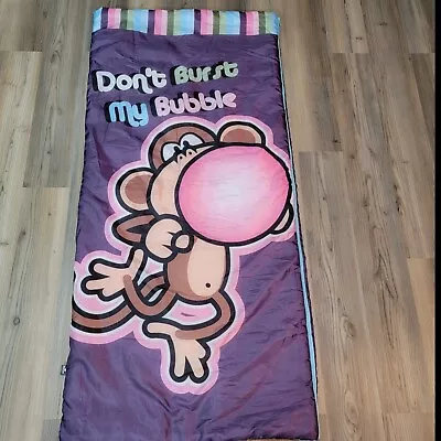 Vintage Disney Bobby Jack Monkey Dont Burst My Bubble Kids Sleeping Bag • $55.99