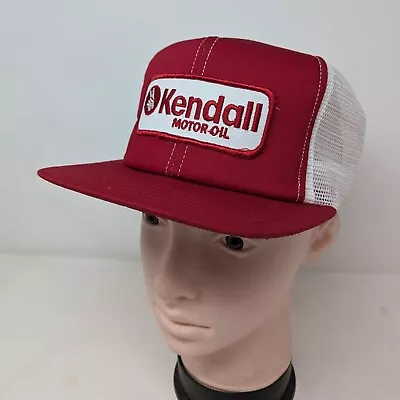 Vintage KENDALL MOTOR OIL Snapback Trucker Hat Patch Car Racing Made In USA • $19.99