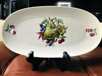 Vintage Naaman Israel Fruit Themed Porcelain Serving Dish Platter 10.5  X 5.5  • $12