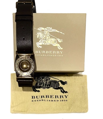 £345 • Buy New BURBERRY Prorsum Brown Leather BELT - BURBERRY Brass CLASP Size M - 32 /80cm