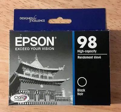 2018 NIB Genuine Epson 98 Black Ink T0981 T098120 Artisan 835 837 High Capacity • $20.89