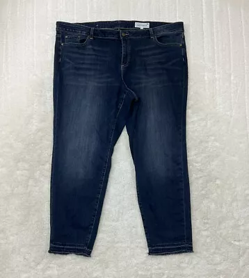 Vince Camuto Womens Size 24W Denim Blue Ankle Jeans Raw Hem • $19.99