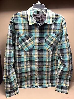 Volcom Workwear Mens Large Fleece Lined Flannel Button Snap Jacket Shirt • $24.99