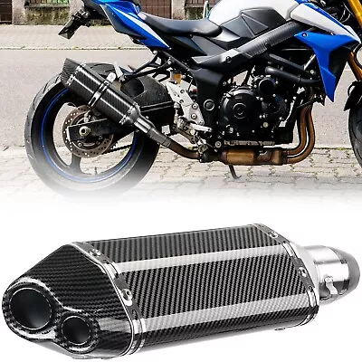 Universal Motorcycle Exhaust Silencers Mufflers Exhaust Dual Hole 51mm • $22.59