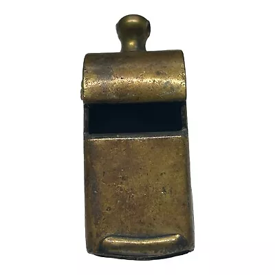 Vintage Brass Police Whistle Wooden Ball Coaches Whistle Military Whistle C3 • $14.99