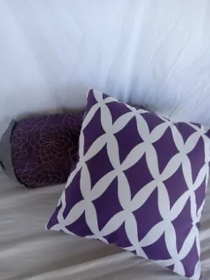 Purple Decorative Throw Pillows.  One Square And One Oblong  • $10