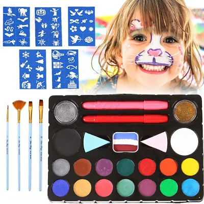 Professional Face Painting Kit For Kids Adults Face Body Paint Set Kit Party UK • £6.59
