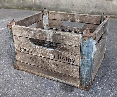 Antique Vintage Old Primitive Wood Metal Milk Farm Dairy Crate Box Carrier Bin • $149.99