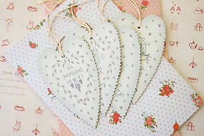 East Of India Printed Heart Tags Pretty Special Occasion Birthday Message Tag • £2.50