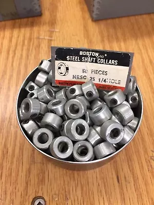 One Pair Of 1/4  Bore Boston Gear Set Screw Shaft Collars Light Zinc Plated • $1