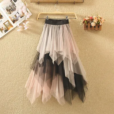 £10.72 • Buy New Womens Mesh Tulle Tutu Skirt Layered Pleated Party Ladies Maxi Long Dress A