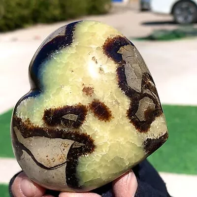 376G Natural Beautiful Dragon Septarian Heart-shaped Quartz Crystal Healing • $82.50