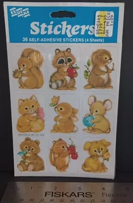 Vintage Stickers Animals Woodland Critters EUREKA Sticker Pack NOS VTG 80s • $12.98