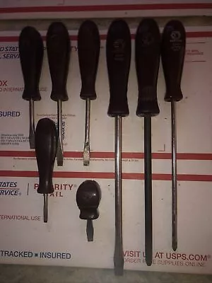 Vintage MATCO SDM Maroon Flathead Phillips Screwdriver Set Of 8 • $39.99