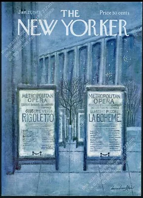 New Yorker Magazine Framing Cover January 27 1973 Met Opera Rigoletto La Boheme • $29.97