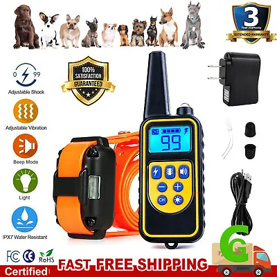 NEW 3500 FT Remote Dog Shock Training Collar Rechargeable Waterproof Pet Trainer • $22.99