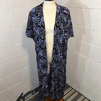 $12.66 • Buy Swimsuits For All Long Cover Up Floral Duster Pool Robe Size 18w Summer Vacay