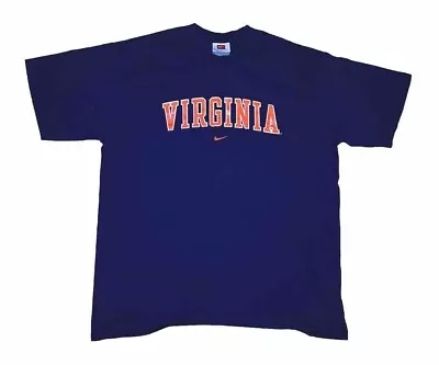 Vintage Virginia Cavaliers Nike Logo Graphic Shirt Blue Y2K Size Large • $15