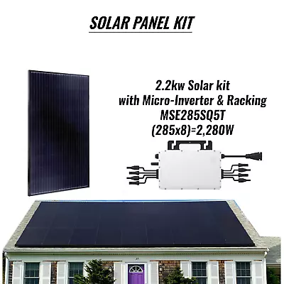 $3200 • Buy 2.2KW DIY Solar Grid-Tie Kit-With Micro-Inverter & Racking System