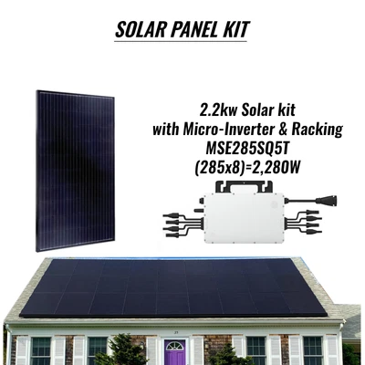 $3200 • Buy 2.2KW DIY Solar Grid-Tie Kit-With Micro-Inverter & Racking System