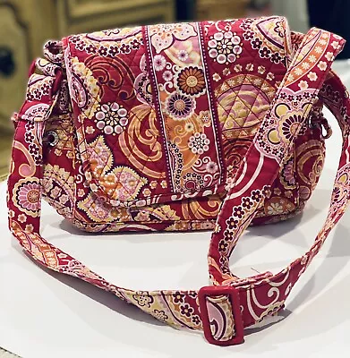 VERA BRADLEY Lindsay Messenger Crossbody Shoulder Bag Side Ties Mod Floral Pink • $13.70