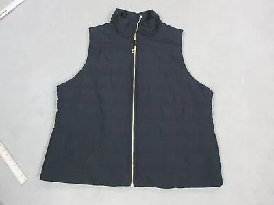 Michael Kors Vest Womens 2X Black Jacket Puffer Coat Full Zip Windbreaker Mock • $37.89