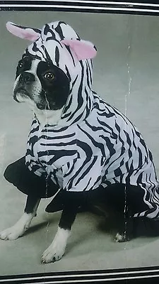 Zack & Zoey Zebra Dog Cozy Winter Coat Cover Halloween Costume Size Large NEW  • $15