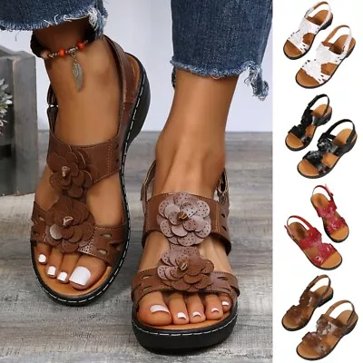 £18.45 • Buy Women Anti-Slip Peep Toe Wedge Sandals Women's Daily Breathable Summer