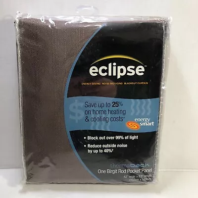 Eclipse Thermaback Blackout Curtain 42  X 63  One Panel Birgit Rod Energy Saving • $15.99