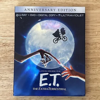 E.T. The Extra-Terrestrial Blu-ray + DVD W/ Slipcover Anniversary Edition • $8.95