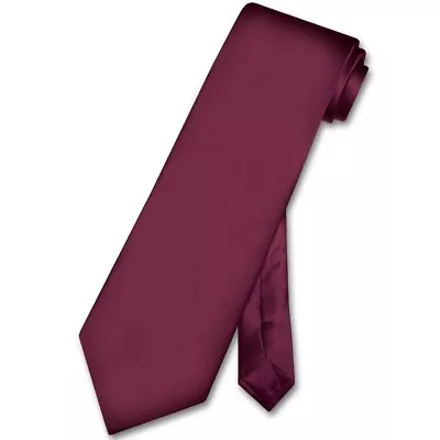 Biagio 100% SILK NeckTie EXTRA LONG Solid EGGPLANT PURPLE Color Mens Neck Tie • $18.95