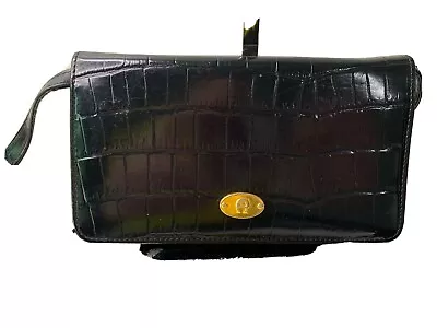 Vintage Etienne Aigner Black Croc Embossed Crossbody/Clutch • $6