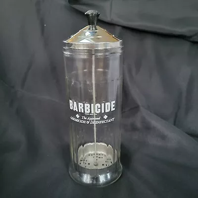 Vintage Barbicide Glass Disinfectant Barber Beauty Shop Jar • $18