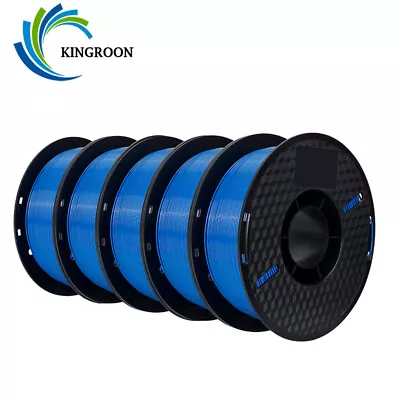 Kingroon 5KG 3D Printer Filament Petg 1.75mm Bundle Spool Roll 5pcs 1KG Blue Lot • $74.91