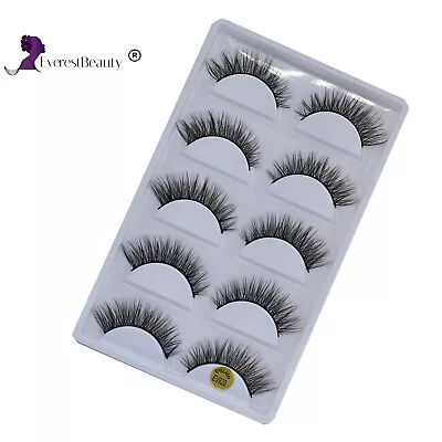 💙NEW 5Pair Mink False Eyelashes Wispy Cross Long Thick Soft Fake Eye Lashes UK • £4.49