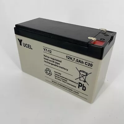 Yuasa Yucell Y7-12 12V 7.0Ah C20 Battery For Texecom Premier Elite Alarm TESTED • £7.99