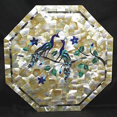 12'' Marble Coffee Center Table Top Inlay Malachite Peacock Antique Mosaic Ds • $252