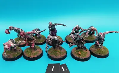 10 X Well Painted Zombies - Warhammer Undead Ghouls D&D Mantic RPG 28mm Ref:11 • $52.27