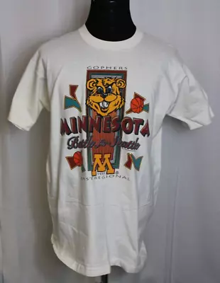 Vintage 1995 Minnesota Gophers Basketball Battle For Seattle White Tee Shirt XL • $50