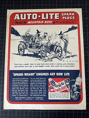 Vintage 1940s Auto-Lite Sparkplugs Print Ad • $19.50