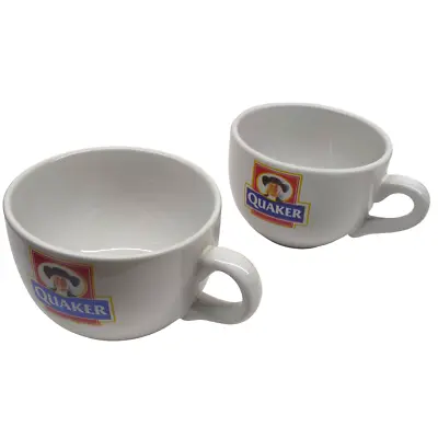 Set Of 2 Vintage Quaker Oats Advertising Bowls Mugs • $39.90