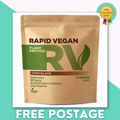 RAPID VEGAN Plant Protein 1kg - 100% Natural Organic Dairy Free Gluten Free • $64.95