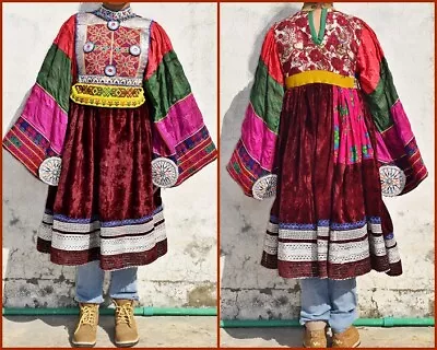 Kuchi Ethnic Tribal Afghan Coins Frock Tassels Dress Vintage Cultural Couture • $199.99