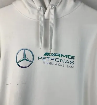 Mercedes AMG Petronas Formula One Team Hoodie White Sweatshirt Men’s XL • $49.99
