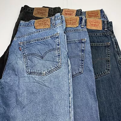 Lot Of 6 Levi's 550 Relaxed Fit Blue/Gray Jeans Men's Size 38x30 • $71.99