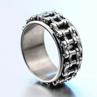 Fashion Creative Mechanical Chain Ring Men\'s Hip Hop Rock Party Ring • $10.98