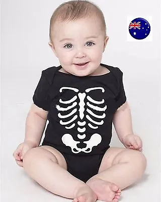 Baby Kid Boy Girl Halloween Skull Skeleton Party Costume Summer Romper Bodysuit  • $15.30