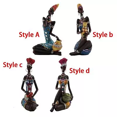African Tribal Lady Statue Resin African Statue For Shelf Living Room Home • $34.32