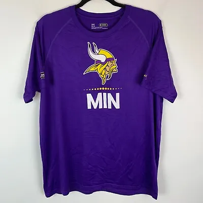 UNDER ARMOUR Purple Minnesota Vikings NFL Combine Loose Fit T Shirt Size Men's L • $24.87
